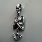 Dead Skeleton Stainless Steel Pendant Skull 24    Skull Bones Axe Knife Viking
