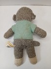 Dan Dee Collector s Choice Plush Toy Sock Monkey In Blue Green Sweater 9 Inch