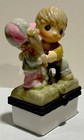 Collectible Porcelain Dad And Son Playing Baseball Hinged Trinket Box