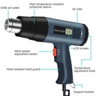 2500w Electric Heat Gun With Lcd Display  Dual Temperature Control 4 Nozzles