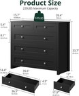 Dresser Bedroom With 5 Drawers Black Chest Of Drawers Wood Storage Organizer