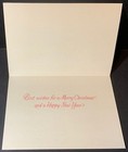 Vtg Rust Craft Unused Christmas Card Envelope Snowy Ice Skating Scene Blue Pink