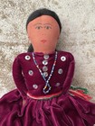 Native American Indian Doll Navajo Red Velvet Dress Beaded Handmade 12 