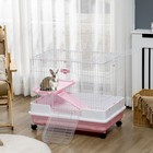 32 h 2-level Rabbit Cage Indoor Small Animal Hutch Ferret House Habitat Metal