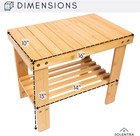 Waterproof Wooden Shower Bench With Shelf For Bathroom Sauna Entryway Eco Bath