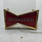 Vintage 1970s Budweiser Beer Lighted Bowtie Window Sign Light King Of Beers