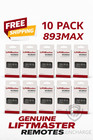 10 Pack 893max Liftmaster 3 Button Remote Control Garage Door Opener