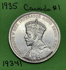1935 Canada          Silver  1 Dollar George V - First Year Canadian