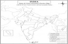 India Map Poster 11x17   Laminated Double-sided Geography Chart With Color Map F