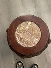 Chinese Hand Carved Rosewood Marble Top Plant Stand 