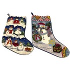 Handmade Cross Stitched Christmas Stockings Set Of Five Full Size