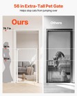 Vevor Extra Tall Pet Gate For Cats 56 In High Dog Gate Pressure Mount White