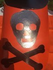 Vtg-antique Halloween Paper Hatcardboard- Diecut Party Hat       Skull  Crossbones 