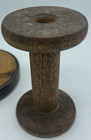 2 Antique Industrial Textile Bobbin Spools    9  And 4 