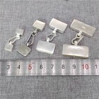 925 Sterling Silver Rectangular Leather Cord End Cap W  Hook Clasp For Bracelet