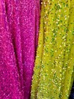 Full Sequin Fabric On Stretch Velvet Fabric By The Yard Iridescent Yellow