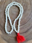 Buffalo Bone 108 8 5mm Buddhist Prayer Beads Polish Cream Tibetan Mala Necklace 