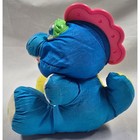 Vintage 1991 Fisher Price Puffalump Plush Dinosaur Baby Blue Yellow Rattle Eyes
