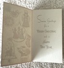 Unused Christmas Ornaments Santa Angel Scenes Vtg Greeting Card 1950s 1960s