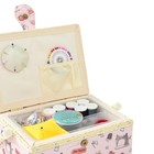 Medium Sewing Basket Box Supplies Organizer Kit Storage Pastel Pink