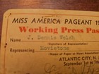 1941 Miss America Pageant Working Press Pass Atlantic City Movietone