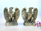 Vintage - 1776 Eagle Shaped Bookends - Colonial Virginia Hempton  Va - Brass