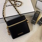 Newchane Pouch Lip Case  Limited Mirror Pouch  Black  Japan Novelty  9  9  2 5cm