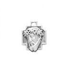 Sterling Silver Saint Jesus Christ Cross Head Crown Of Thorns Medal Necklace