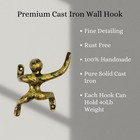 Set Of 3 Cast Iron Men Climbing Design Coat Hooks Wall Art Decor-antique Design