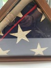 Vintage Us United States Of America Burial Memorial Flag In Wooden Display Case