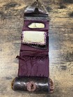 Antique Victorian Leather Sewing Roll Needle Case Chatelaine Pocket Wallet