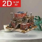 2d Flat  Vintage-style Acrylic 2d Desert Outpost Table Decor