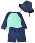 First Impressions 24 M Baby Boy Swimsuit Rashguard Swim Top Shorts Hat 3 Pc Set