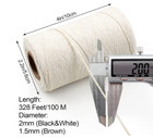 984 Ft Natural Jute Twine  2mm White Cotton Rope  3 Rolls For Crafts   Gardening