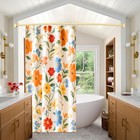 Gold Curved Shower Curtain Rod 35-76 Inches Adjustable 33-78   