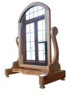 Vtg Wood Vanity Shaving Stand Dresser Table Top Swivel Arched Mirror New Zealand
