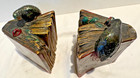 Vintage Art Deco Pair Of Parrot Bird Bookends Cast Metal Bradley And Hubbard 