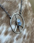 Native American Navajo Handmade Sterling Silver Turquoise Peace Hippie Necklace
