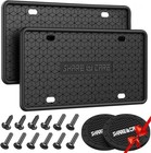 2 Pack Silicone License Plate Frame - Rust Proof   Weather Proof - Black