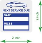 Static Cling 2x2  42 Pc Next Service Due Labels Easy Remove Oil Change Stickers 