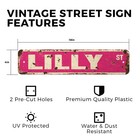 Lilly Vintage Style Rustic Street Sign Childrens Name Room Metal Road Sign