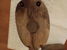 Antique Barn Pulley Block And Tackle Iron   Wood With Forged J Hook