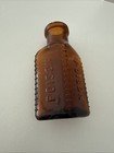 Vintage 1900 s Poison Amber Bottle  3 Sided Ribbed 3 1 2  Hand Blown