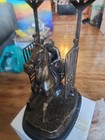 Vintage Delaware Park Bronze   Marble Base Horse Statue Out Of The Gate 2015 