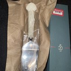 Lenox Stainless Steel Cake Server Ceramic Handle Silver Ivory With Storage Box