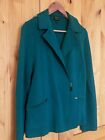 Talbots 100  Pure Merino Wool Knit Moto Jacket Blazer  Teal M