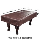 Used  Brown 7ft  Heavy Duty Leatherette Pool Table Cover  wrinkles 