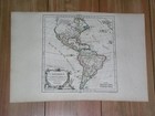 1778 Vaugondy L amerique Antique Map North South America West Indies Caribbean