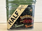 Antique Buckingham Half   Half Tobacco Tin Green Litho Advertising 3   