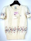 6k Chanel 2012 White Barbie Jewel Sweater 34 36 38 2 4 6 Top Cc Logo Pearl S M